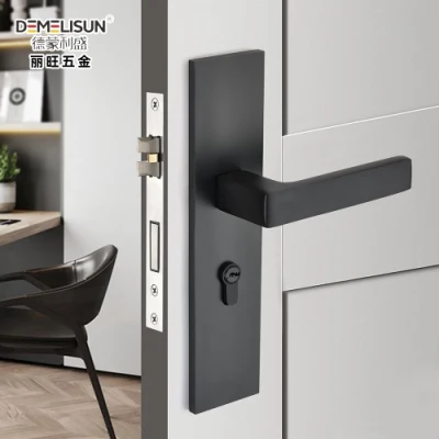 Main Luxury Chrome/Black Brushed Gold White Pull Plate Zinc Alloy Front Interior Exterior Lever Wooden Door Handle