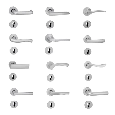 China Supplier Aluminum Apartment Fireproof Lever Type Tube Door Handle on Round Rose