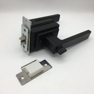  Matt Black Lever Handle Privacy Door Lock Set for Glass Aluminun Frame Door