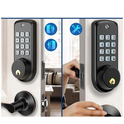  Anti-Peep Black Smart Bedroom WiFi Electronic Intelligent Tuya Digital Fingerprint Smart Door Lock