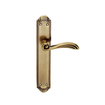 Wen Zhou Door Locks Aluminum Zinc Alloy Interior Gold Door Handle with Plate