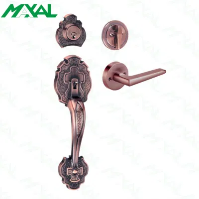 Maxal Antique Copper American Tubular Grip Set Handle Set Door Lock