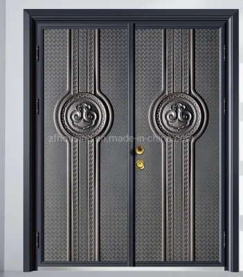  Main Luxury Aluminum Casting Door Designs Double Swing Open Steel Door 2 Leaves