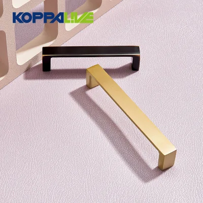 Koppalive Contracted Rectangle Kitchen Cabinet Door Handles Gold Furniture Brass Pull Handle