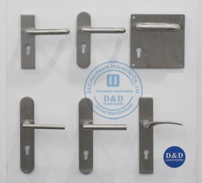 Household Front Wooden Door Hardware Lever Handle Set with Plate