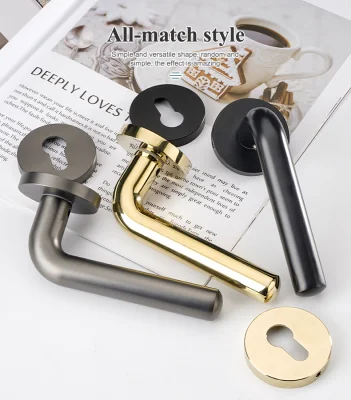 Manufacturer Classic Zinc Alloy Gold Door Lock Set Interior Passage Wooden Door Handle