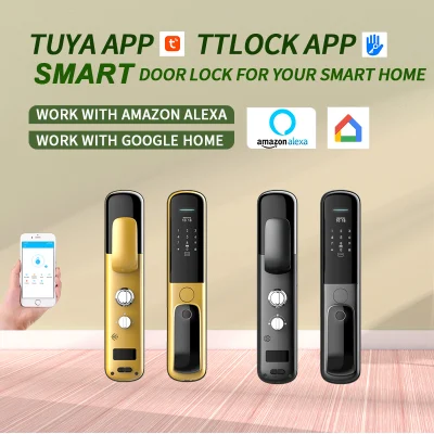  Tuya WiFi Electronic Door Lock Automatic Lock Biometric Fingerprint Lock for Smart Home