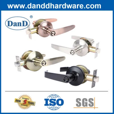 Satin Nickel Exterior Metal Door Hardware Zinc Alloy Stainless Steel Security Double Cylinder Keys Tubular Square Cylindrical Door Lever Knob Handle Lock