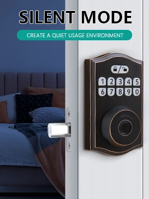 Front Door Handleset Smart Deadbolt Keyless Door Handle Fingerprint Lock Zinc Alloy