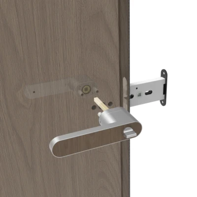 Old Castle Style Aluminium Alloy Door Handle with Lock Gold Flower Plate
