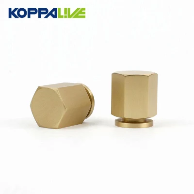  Koppalive Hexagon Gold Kitchen Drawer Handles and Knobs Solid Brass Door Knob for Cabinet