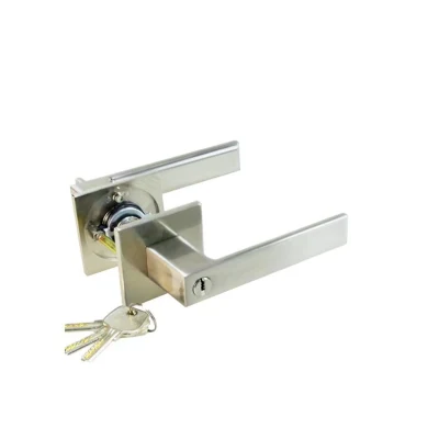  Square Locking Lever Set America Modern Square Door Lever Handle Lock for Privacy Lock