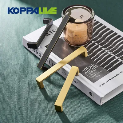 Koppalive Contracted Rectangle Kitchen Cabinet Door Handles Gold Furniture Brass Pull Handle