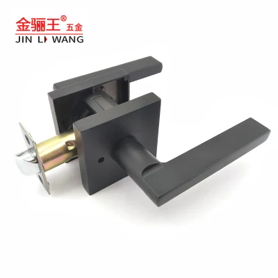 Modern North America Privacy Bedroom Bathroom Passage Hall Closet Hallway Door Lever Lock Set Keyless Leverset Satin Nickle Zinc Alloy Indoor Door Lever Handle