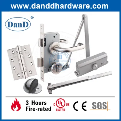 Household Front Wooden Door Hardware Lever Handle Set with Plate
