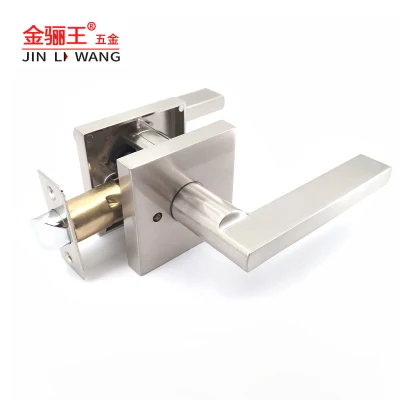 Modern North America Privacy Bedroom Bathroom Passage Hall Closet Hallway Door Lever Lock Set Keyless Leverset Satin Nickle Zinc Alloy Indoor Door Lever Handle