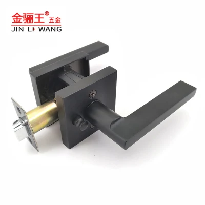 Modern North America Privacy Bedroom Bathroom Passage Hall Closet Hallway Door Lever Lock Set Keyless Leverset Satin Nickle Zinc Alloy Indoor Door Lever Handle