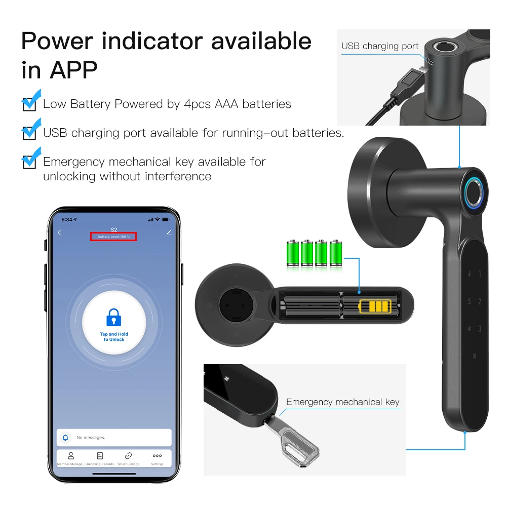 Tuya Blue Tooth Door Lock Unlock Fingerprint, Password, Key, APP RFID Security Appartment, Office, Hotel Smart Home Automation