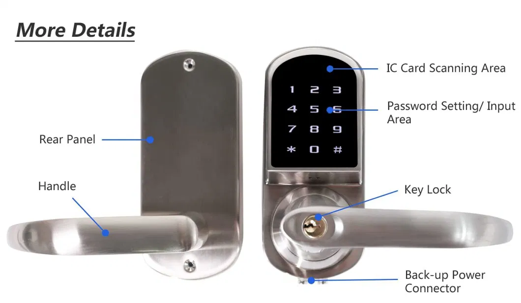 Office Keyless Entry Wireless Ttlock Smart Digital Lock for Wooden Door