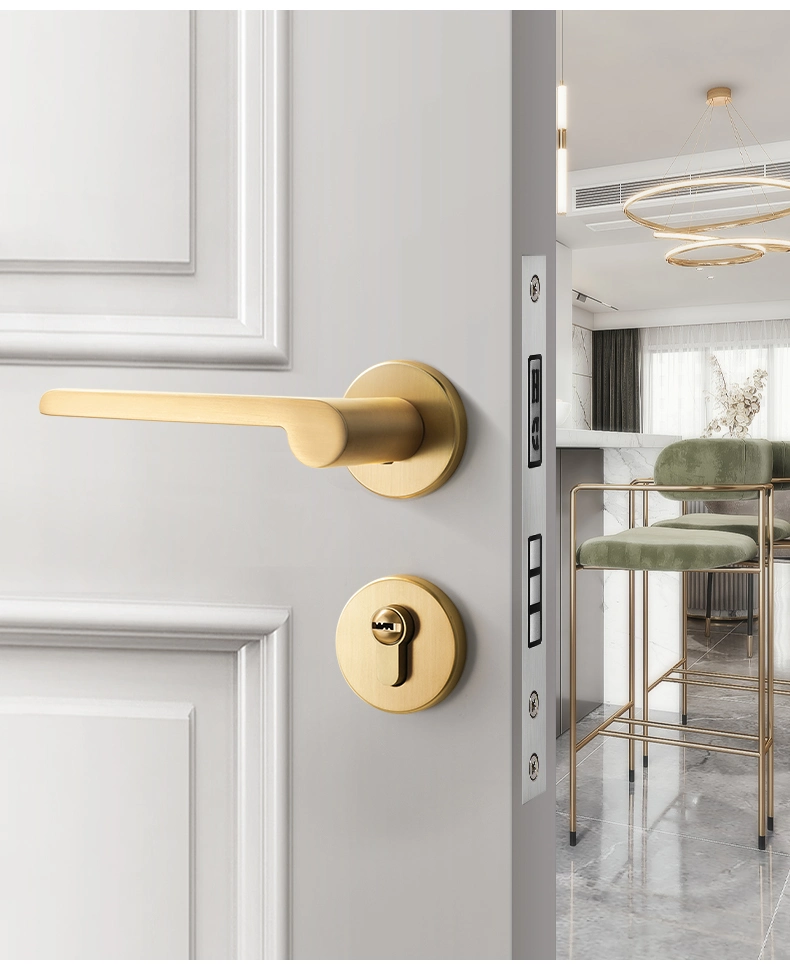 Modern Brushed Gold Aluminum Door to Home Lock