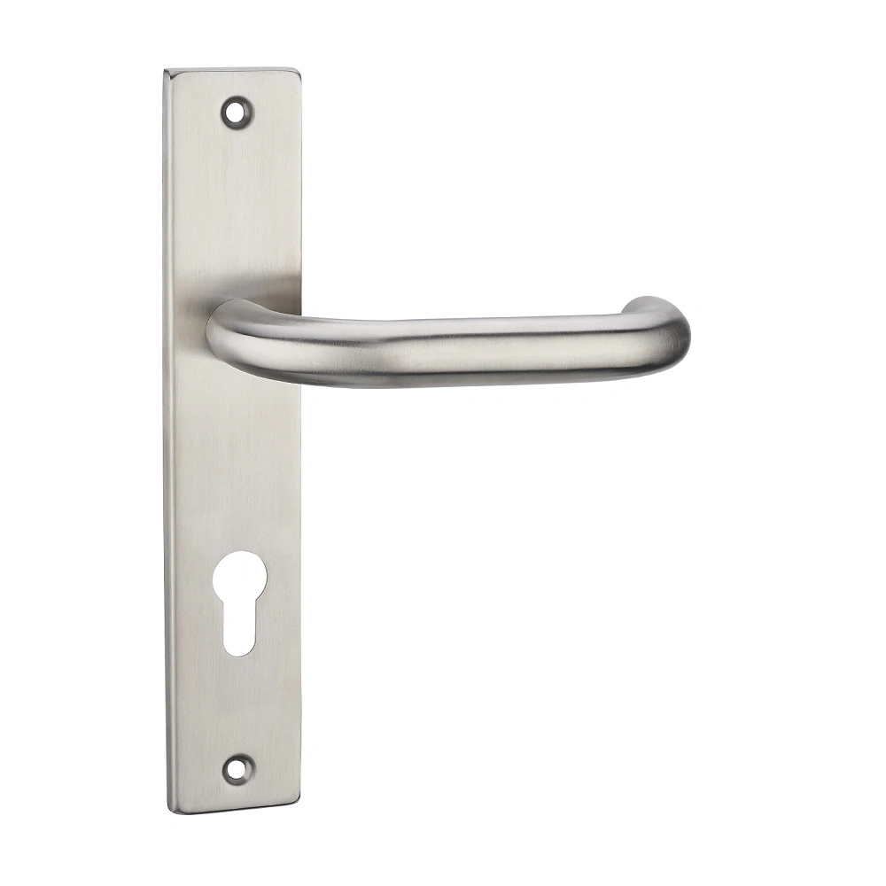 Hollow Stainless Steel Tube Lever Lock Door Handles Push Pull Handle Wooden Door Fire Door Office Hotel Interior Door Handle on Plate