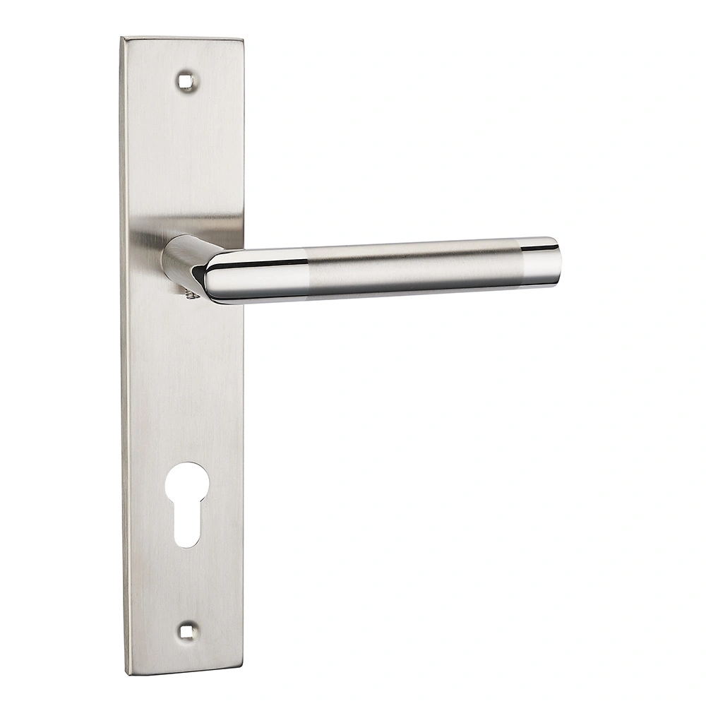 Hollow Stainless Steel Tube Lever Lock Door Handles Push Pull Handle Wooden Door Fire Door Office Hotel Interior Door Handle on Plate