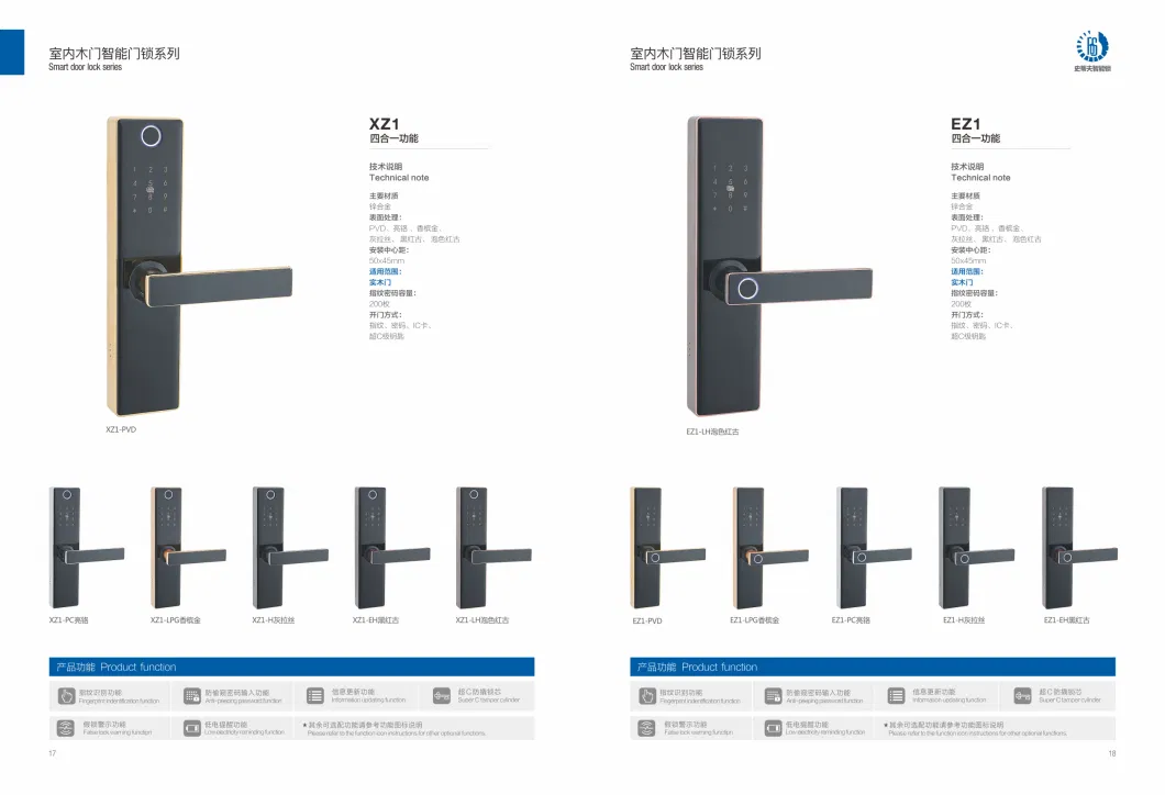 New Fashion Finger Print IC Card Smart Door Lock