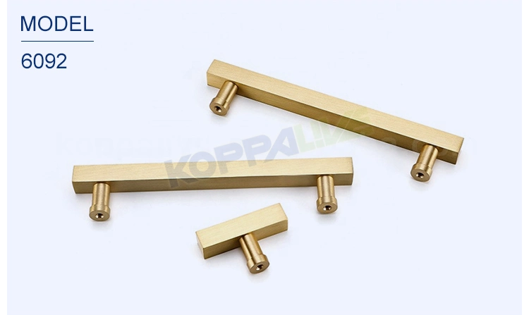 Koppalive Square Drawer Pull Gold Furniture Cabinet Handles Brass Kitchen Door Handle and Knob