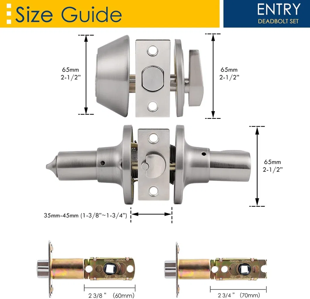 Keyed Door Lever Handle Lock Set with Single Cylinder Deadbolt