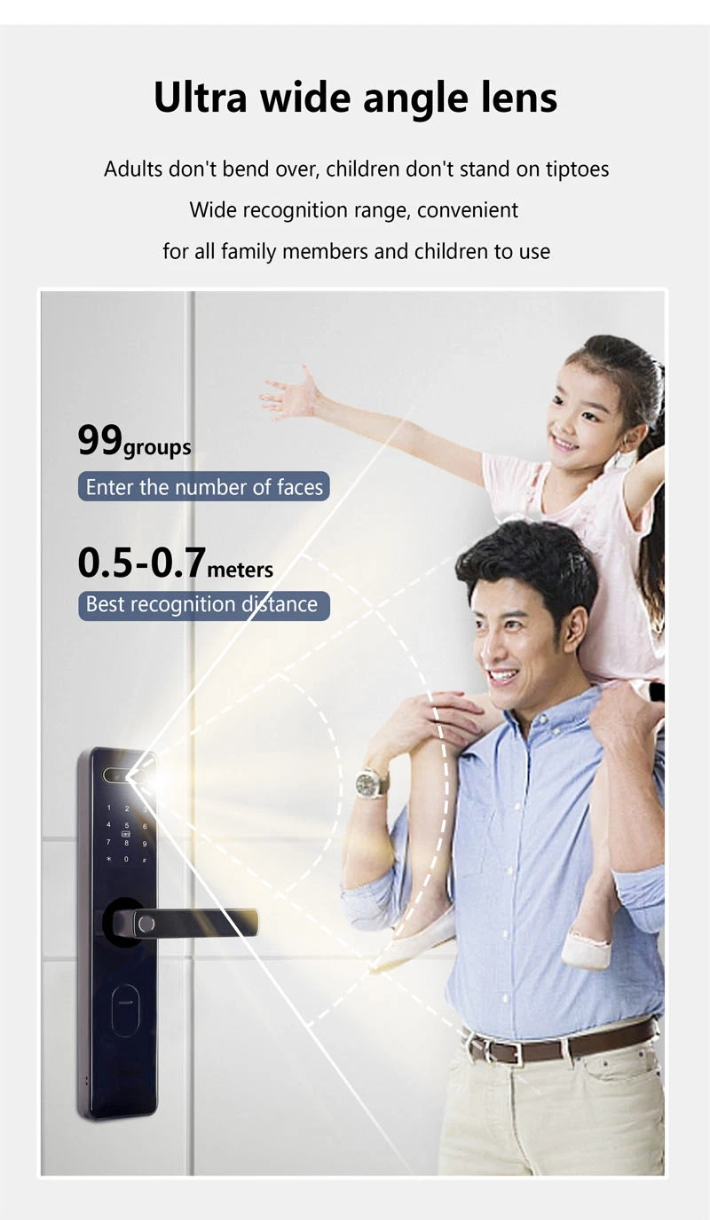 3D Face Recognition Fingerprint Open Smart Door Lock