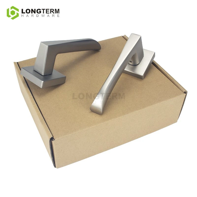 Zamak Square Rosette Mortise Levers Modern Design Interior Door Handles for Bedroom