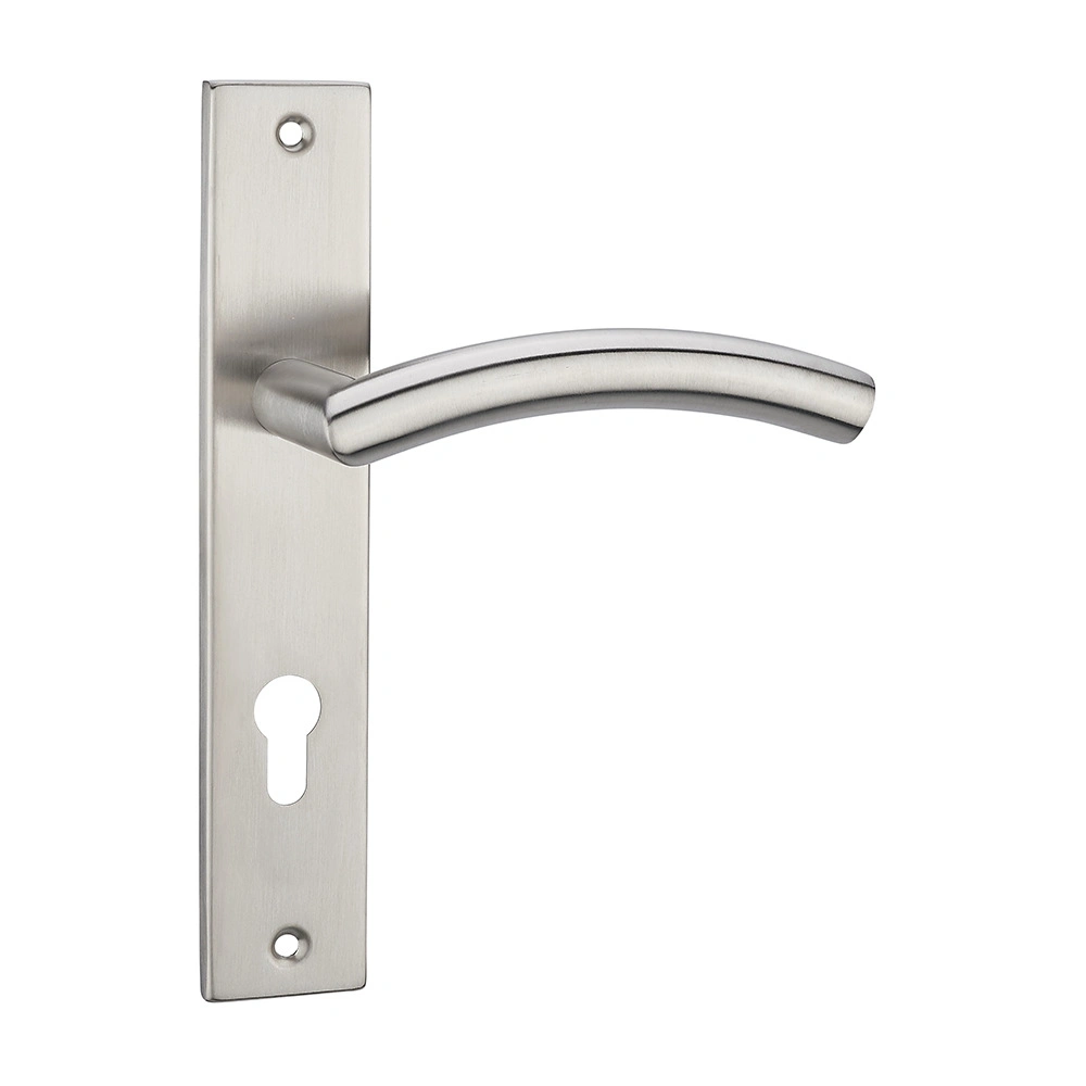 Hollow Stainless Steel Tube Lever Lock Door Handles Push Pull Handle Wooden Door Fire Door Office Hotel Interior Door Handle on Plate