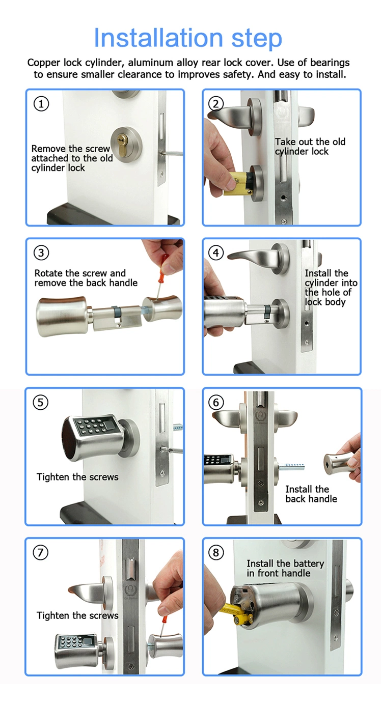 New Arrival Ttlock APP Bluetooth Electronic Door Cylinder Lock with Digital Keypad