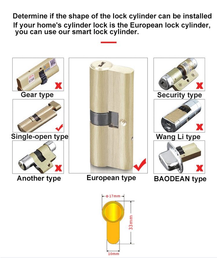 New Arrival Ttlock APP Bluetooth Electronic Door Cylinder Lock with Digital Keypad