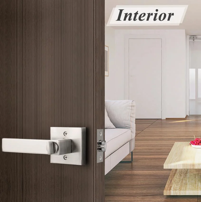 Brushed Nickel Key Handle Lever Door Lock