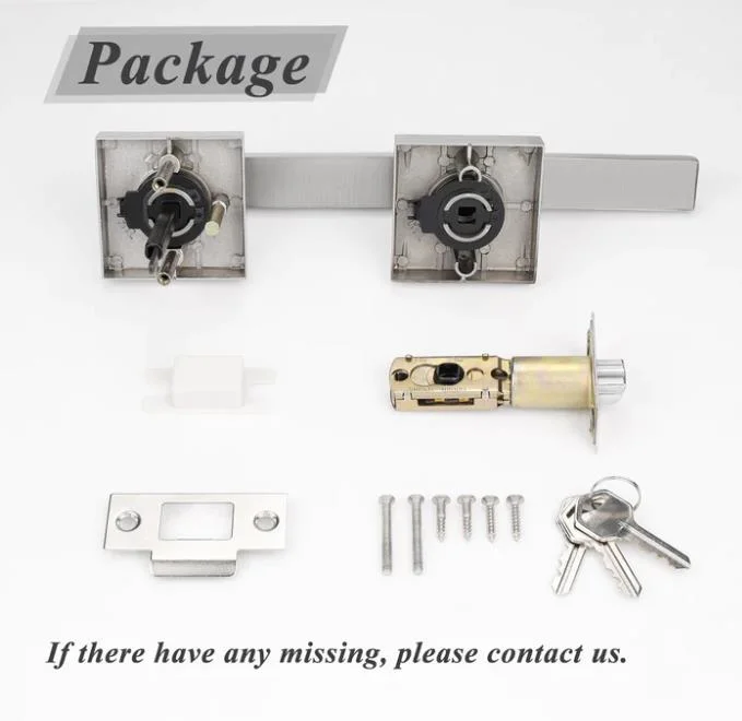 Brushed Nickel Key Handle Lever Door Lock