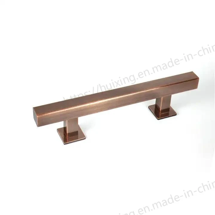 High Quality Custom Design Bronze Square Tube Antique Copper Barn Door Hardware Handle Modern