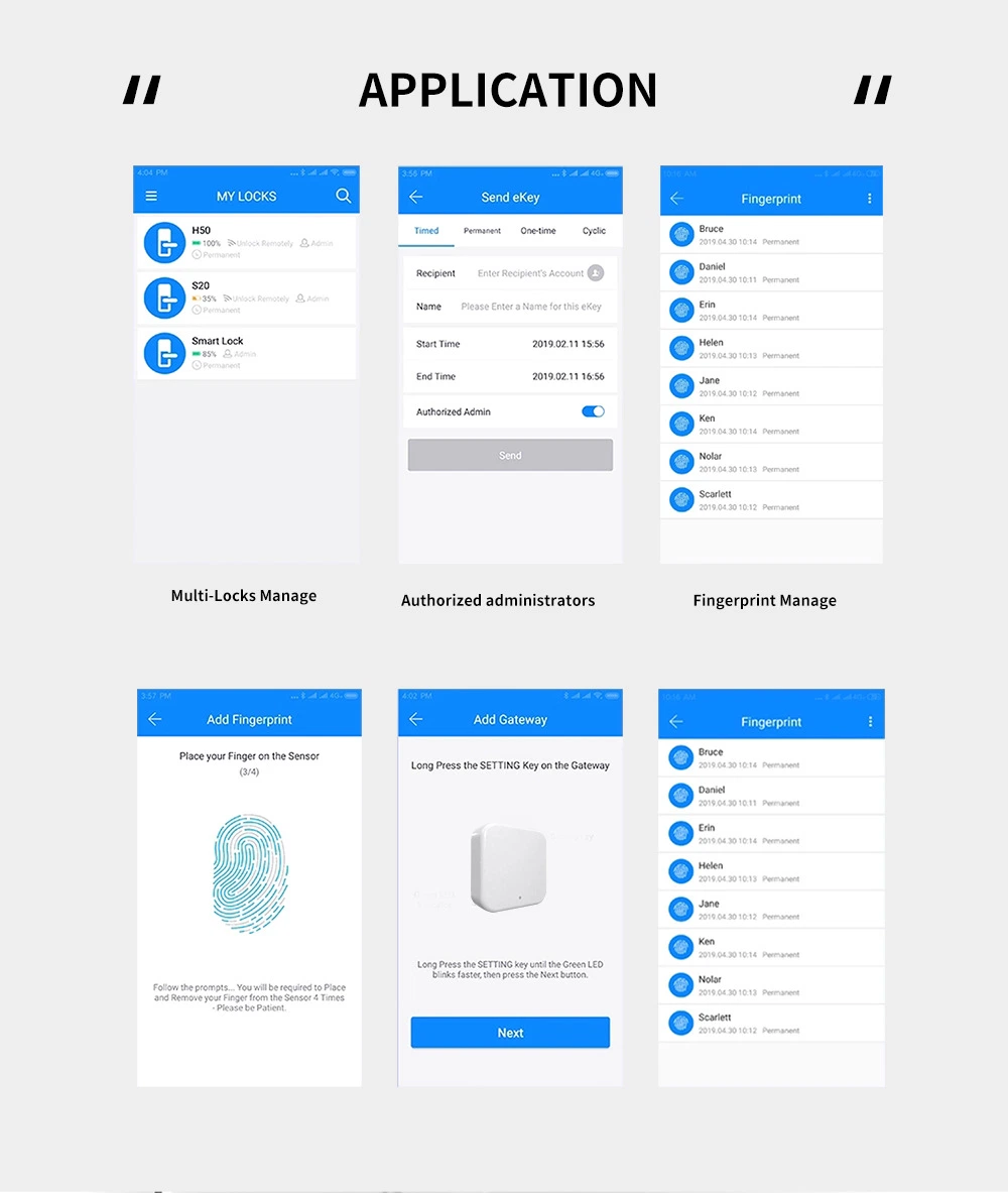 Ttlock Smart Door Lock Outdoor Tuya WiFi Fingerprint Lock Double Side Digital Code IC Card APP Electronic Apartment Gate Lock