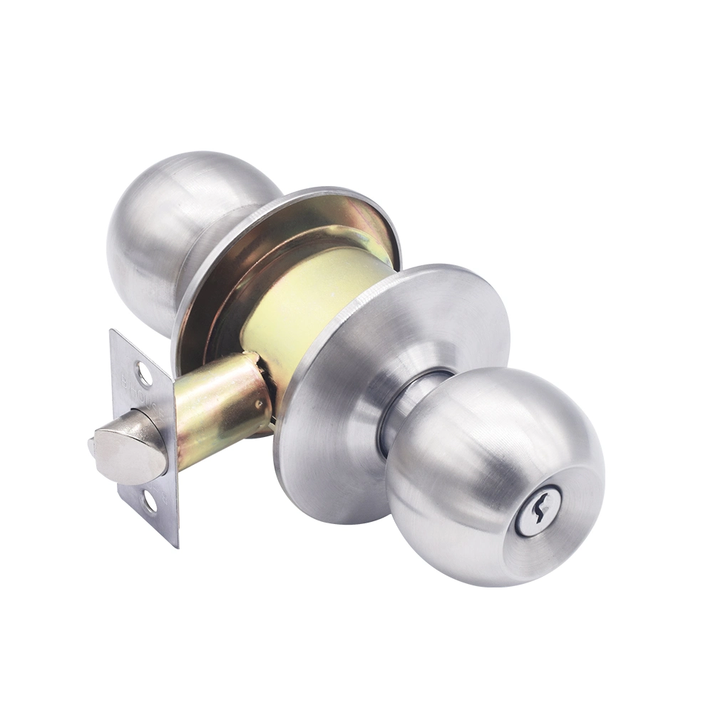 Keyless Security Cylindrical Keyed Ball Lock 587 Entry Stainless Steel Knob Door Lock