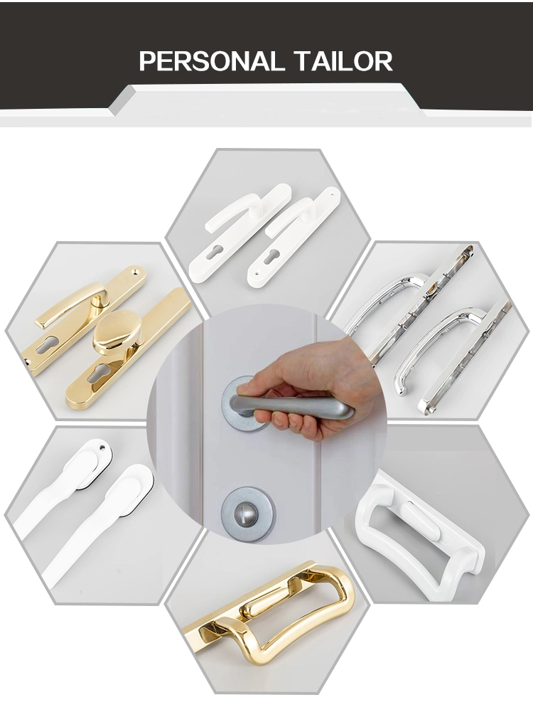 ISO9001 Ningbo LG OEM Fashion Design Privacy PVD Golden Satin Chrome Color Zinc Alloy Interior Door Lever Handle