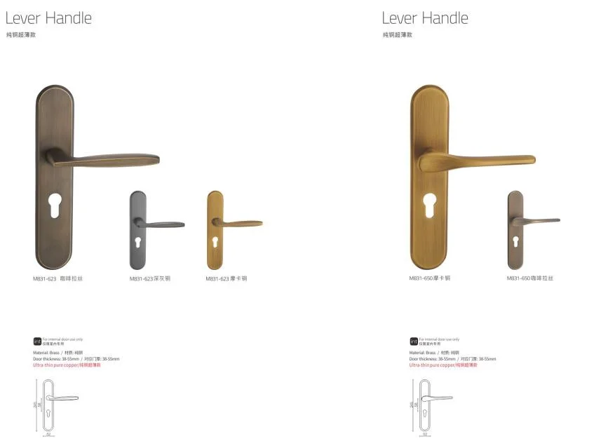 New Design Modern Style Brass Door Lock Lever Handle F511-673