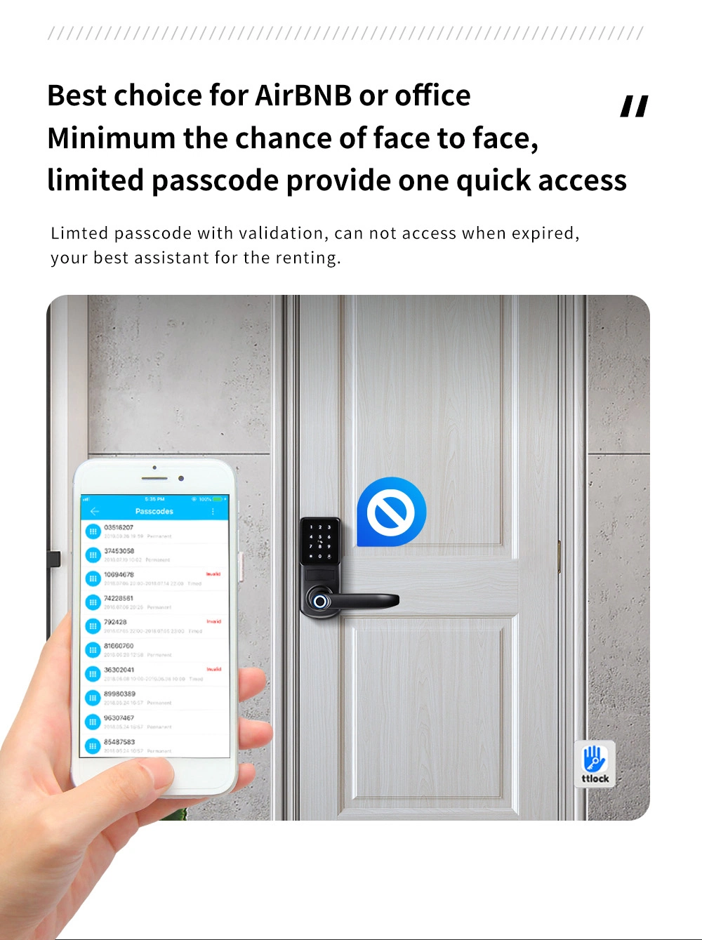 Ttlock APP High Security Electric Keyless Deadbolt Biometric Fingerprint Door Handle Lock