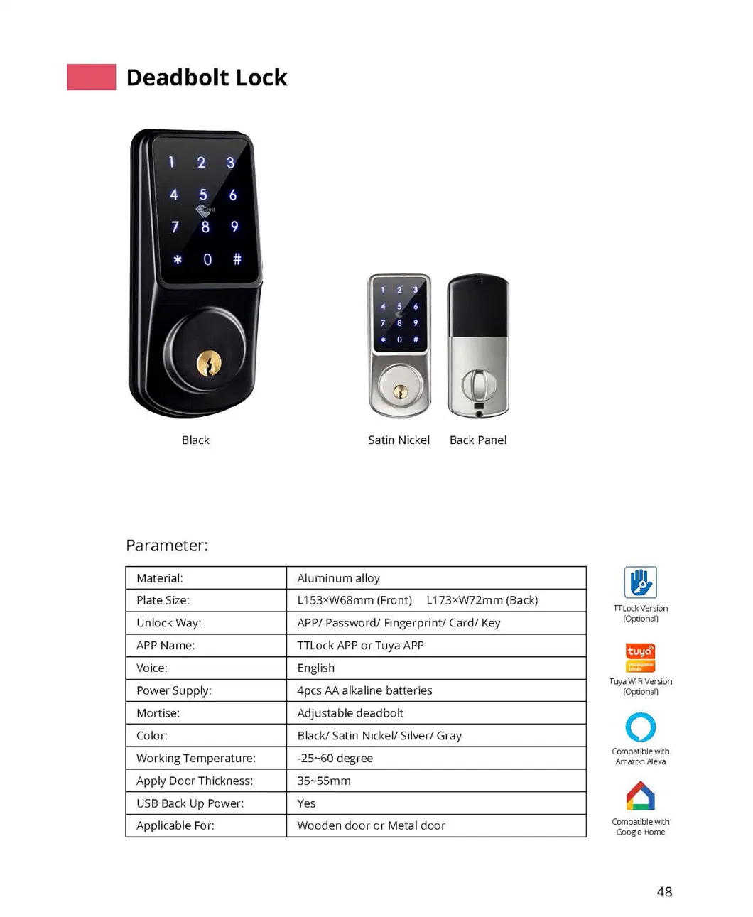 Digital Door Lock/ Smart Lock/Fingerprint Lock/Smart Door Lock and Mechanical Keyboard Avaiable