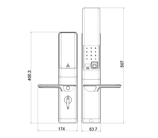 Fingerprint Magnetic Combination Electronic Safe Door Hardware Smart Lock Handle