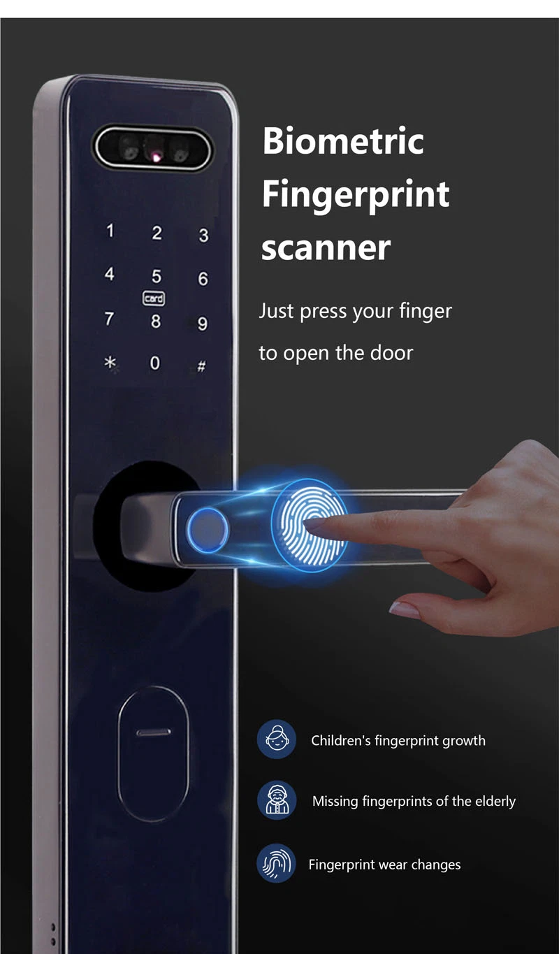 3D Face Recognition Fingerprint Open Smart Door Lock