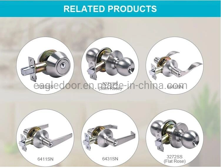 Hot Sale Stainless Steel High Security Interior Room Tubular Keyed Entry Door Knob Lock