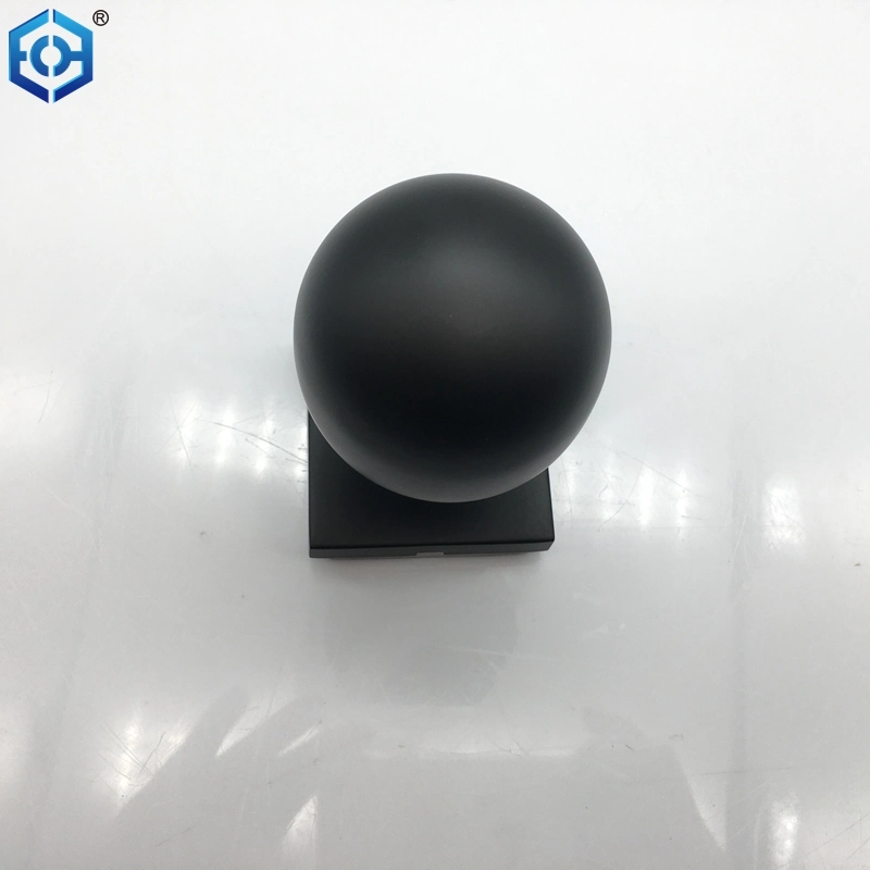 Black Stainless Steel Hollow Ball Mortice Knob on a Covered Rose