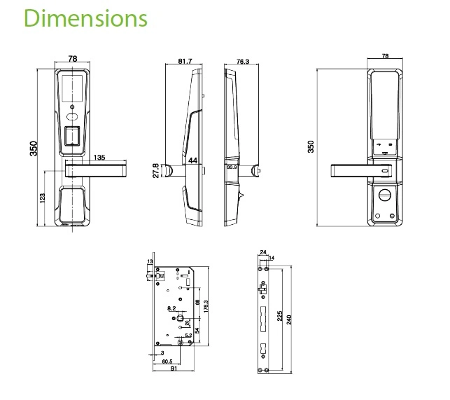 Smart Door Lock Biometric Face Recognition Fingerprint Door Lock (ZM100)