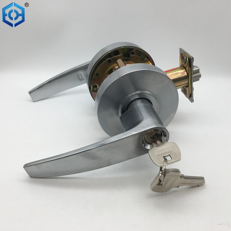 Heavy Duty Commercial Lever Door Lock Satin Chrome Non-Handed Grade 2 Industrial Door Handle UL 3 Hour Fire Rated