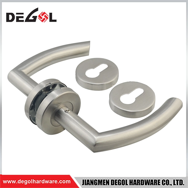 Euro Style Hollow Commerical Grade Stainless Steel Lever Door Handle for Wooden Metal Steel Door